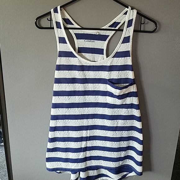 Caslon Scoop Neck Striped Tank Top - Picture 1 of 5